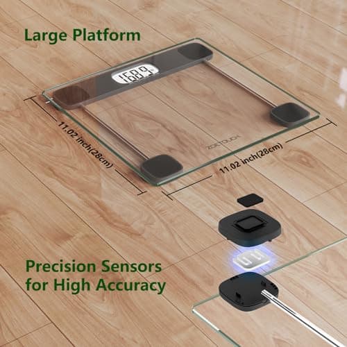High Precision Digital Bathroom Scale - 400lbs Accurate Weighing Machine with Tempered Glass Display