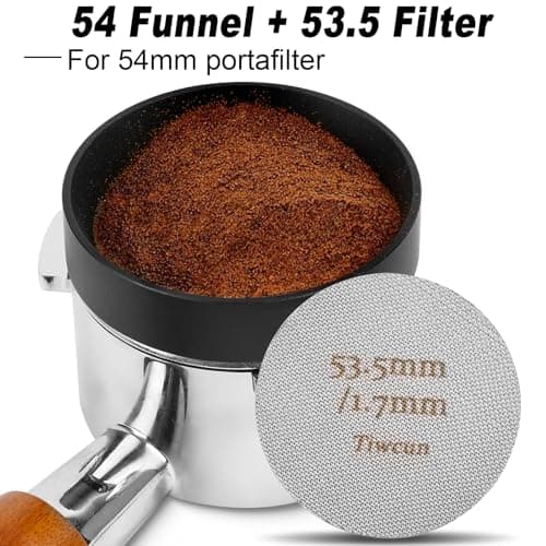 Tiwcun 54mm Espresso Dosing Funnel & Puck Screen Kit