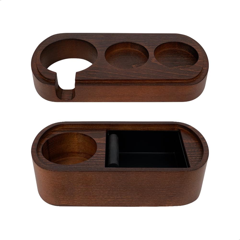 Watchget Espresso Tamping Station, 58mm Espresso Accessory Fit, Wooden Anti-Pressure Pad Stand