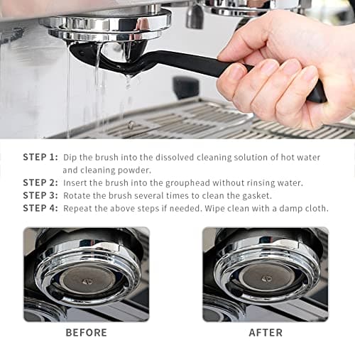 360° Rotatable Espresso Machine Cleaning Brush, 58mm Group Head