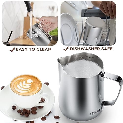 Stainless Steel 22oz Milk Frothing Pitcher for Coffee Machines, Barista Tools