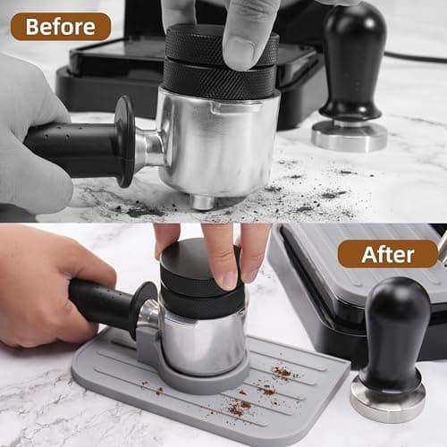 Delonghi EC260BK Espresso Tamper Mat with Holder, Tamping Mats, Grey