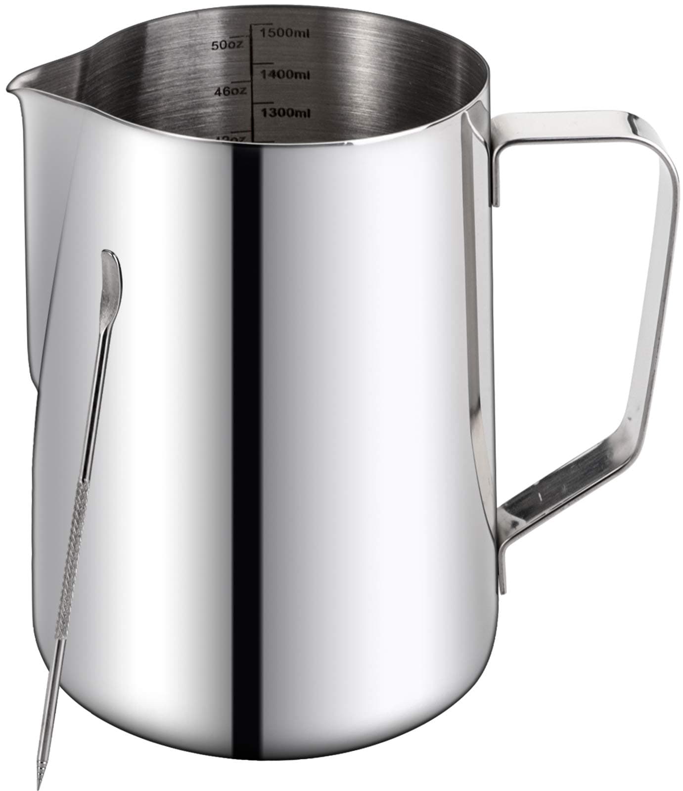 Nicunom 50oz Stainless Steel Milk Frothing Pitcher for Latte Art Espresso Machines