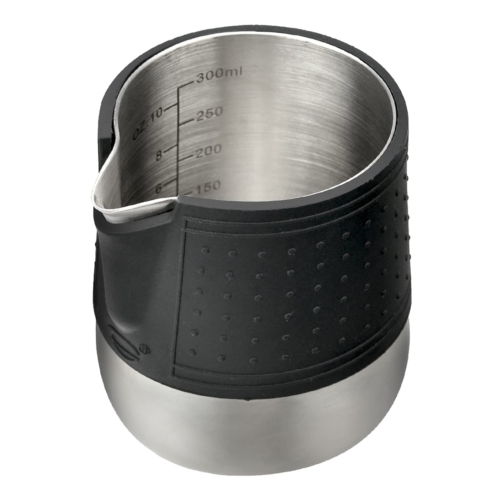 HOMEE 12oz Stainless Steel Milk Frothing Pitcher with Heat Resistant Silicone Grip
