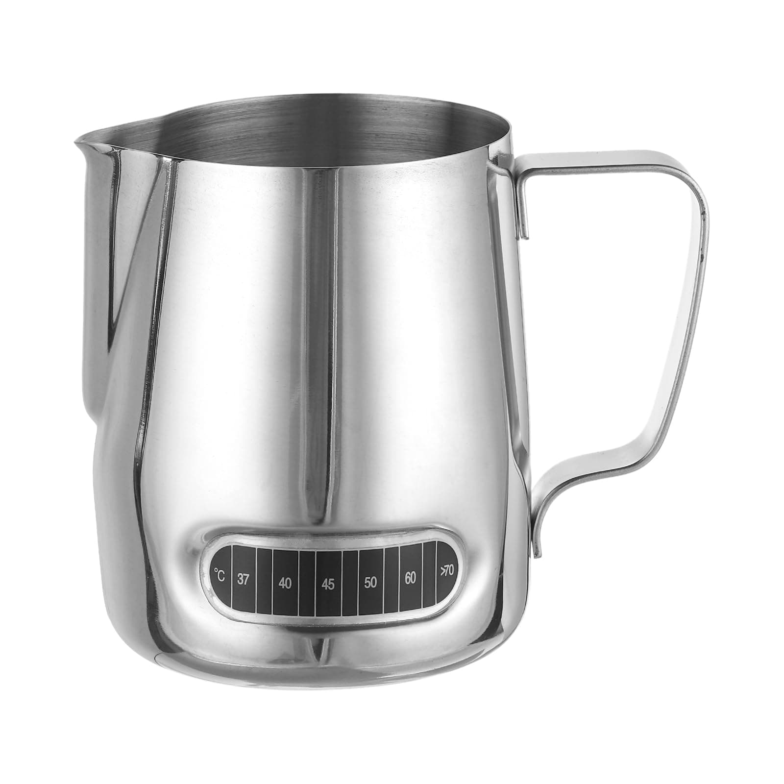 UXCELL 12oz Stainless Steel Milk Frother with Thermometer for Home Cafe Bar