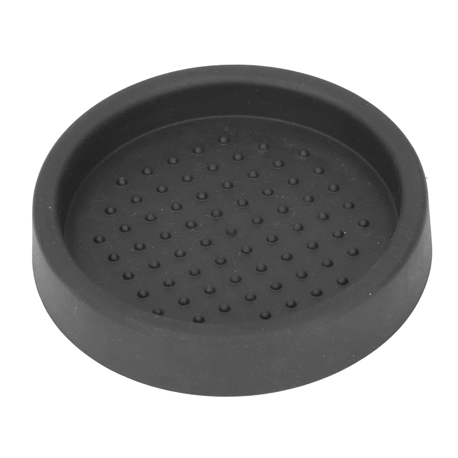 Black Anti-Slip Coffee Tamper Mat, 3in Food Grade Silicone Single Hole Pressing Pad