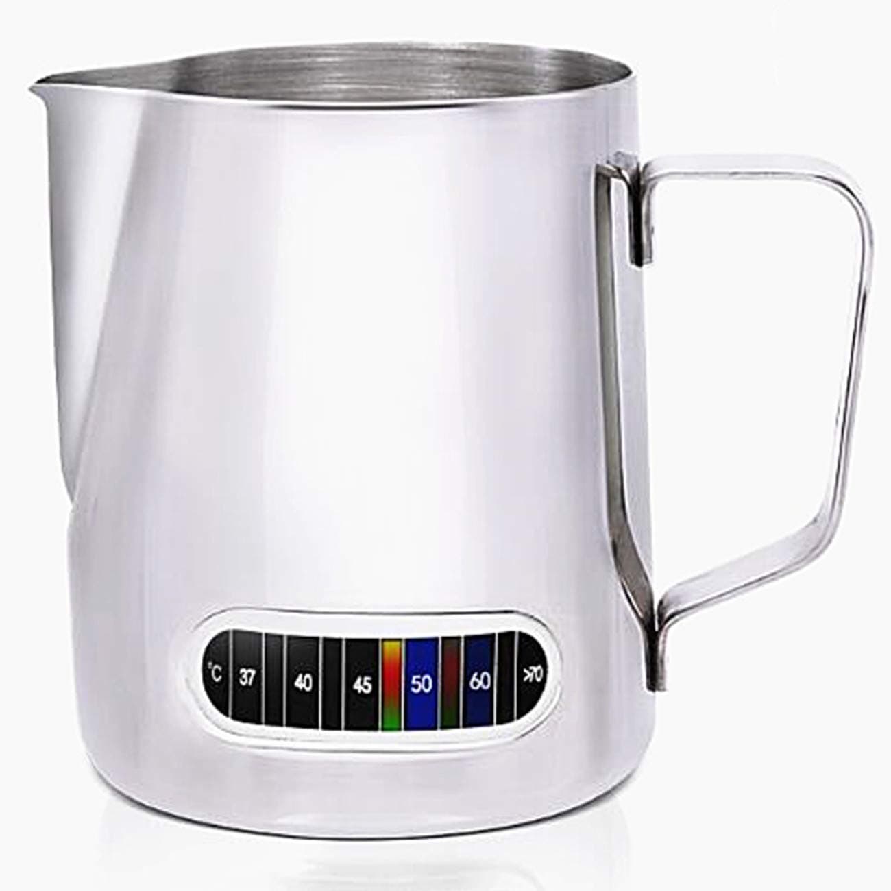 Stainless Steel Milk Frothing Pitcher with Thermometer, 20 oz