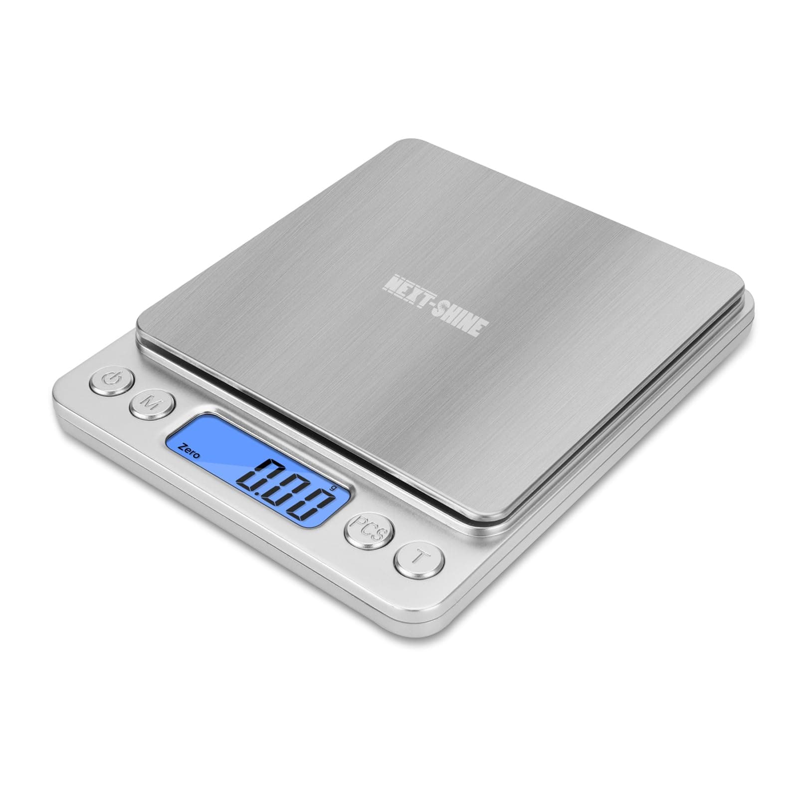 NEXT-SHINE Gram Scale: Digital Portable 500g x 0.01gBack-Lit LCD Stainless Steel for Jewelry Cooking Baking