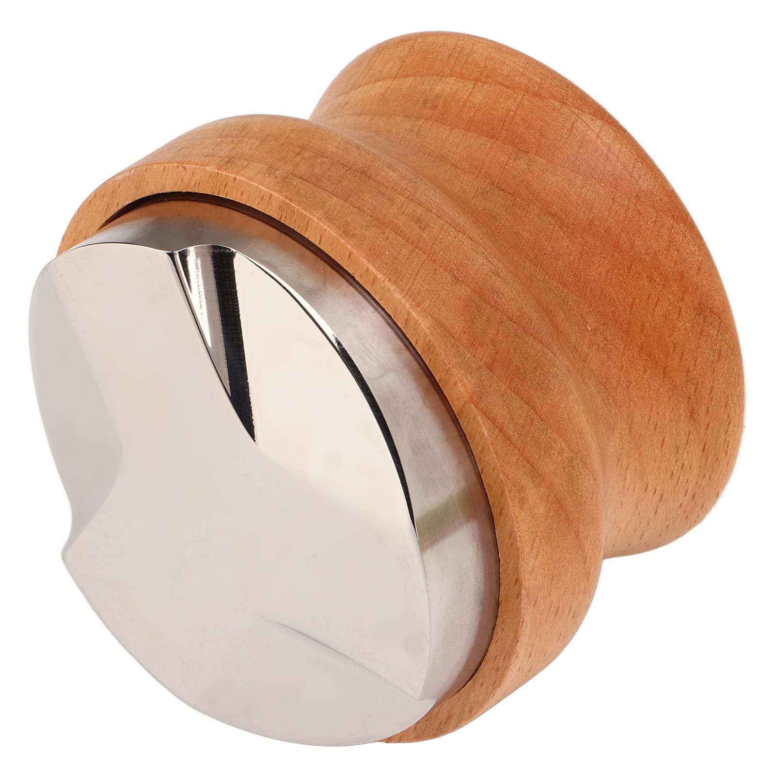 53mm Stainless Steel Tamping Tool for Espresso, Wood Handle, Aluminum Alloy Reinforced
