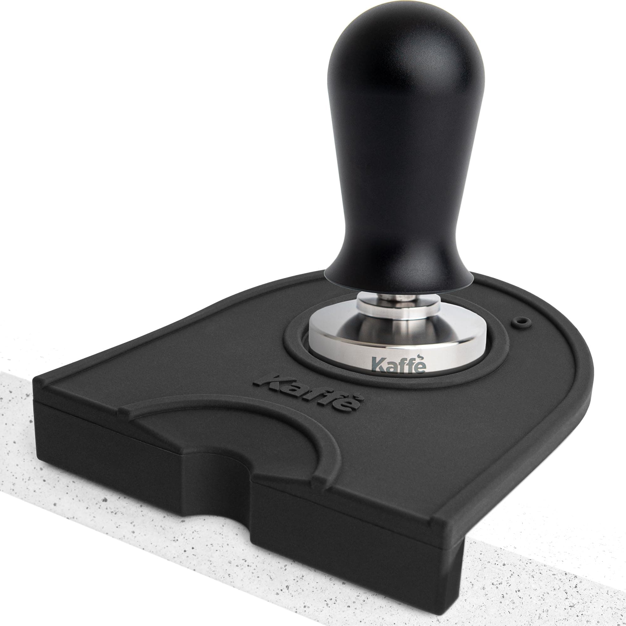 Kaffe 51mm Spring Loaded Tamper and Tamping Mat - Waterproof, Food Safe Silicone, Anti-Slip for Home Barista