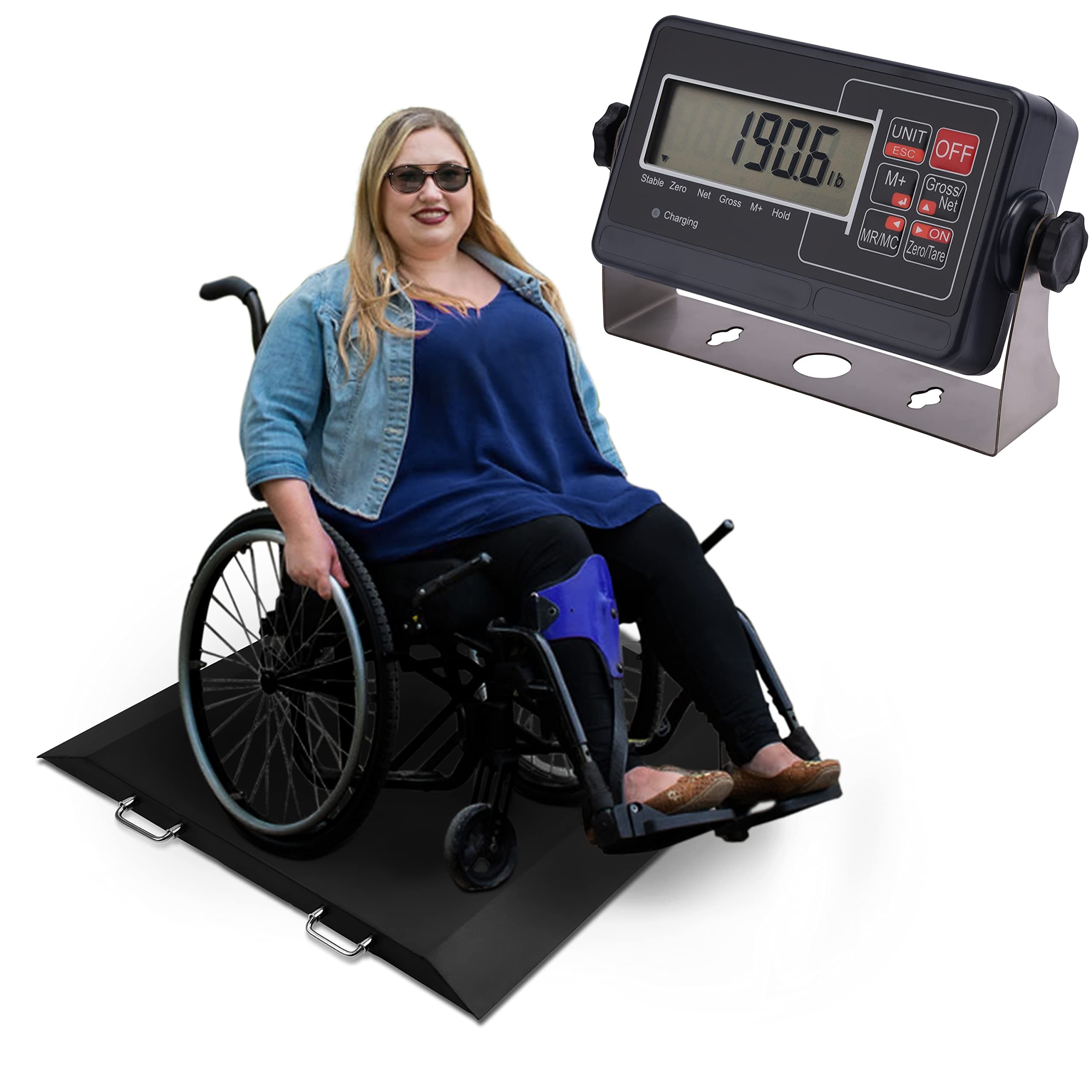 Wheelchair Scale for Home Use with Digital Medical Scale and Dual Ramp