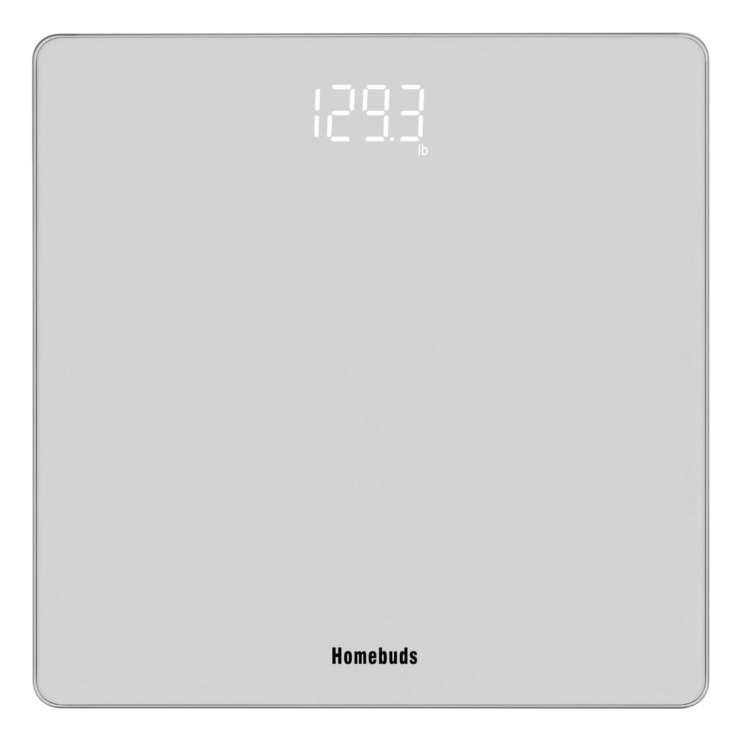 Homebuds Professional Bathroom Scale, 400lb, Crystal LED, Step-on, Silver