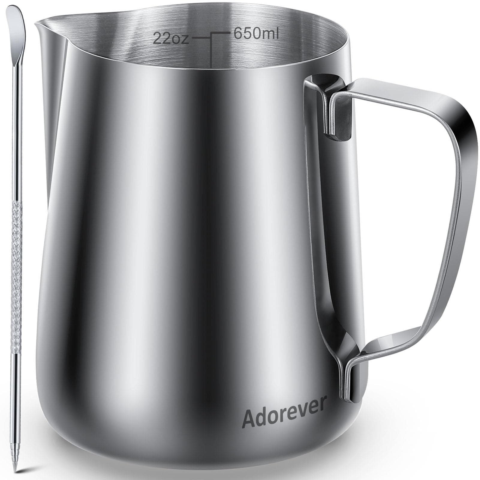 Stainless Steel 22oz Milk Frothing Pitcher for Coffee Machines, Barista Tools