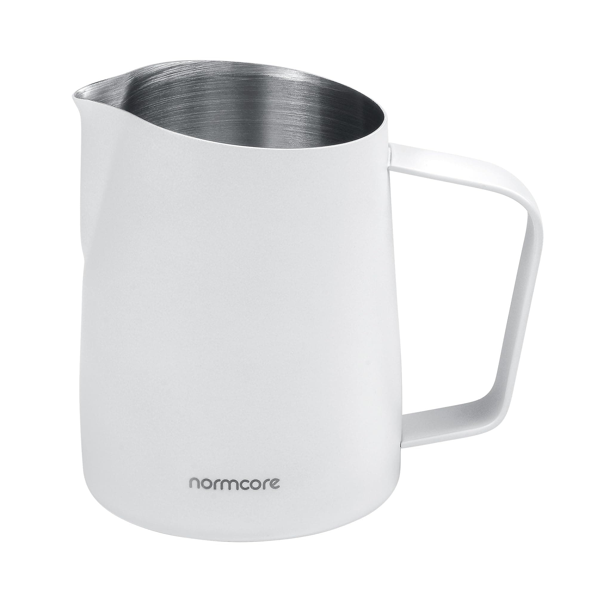 Normcore Non-Stick White Milk Pitcher, 450ml Espresso Frother, Round Spout