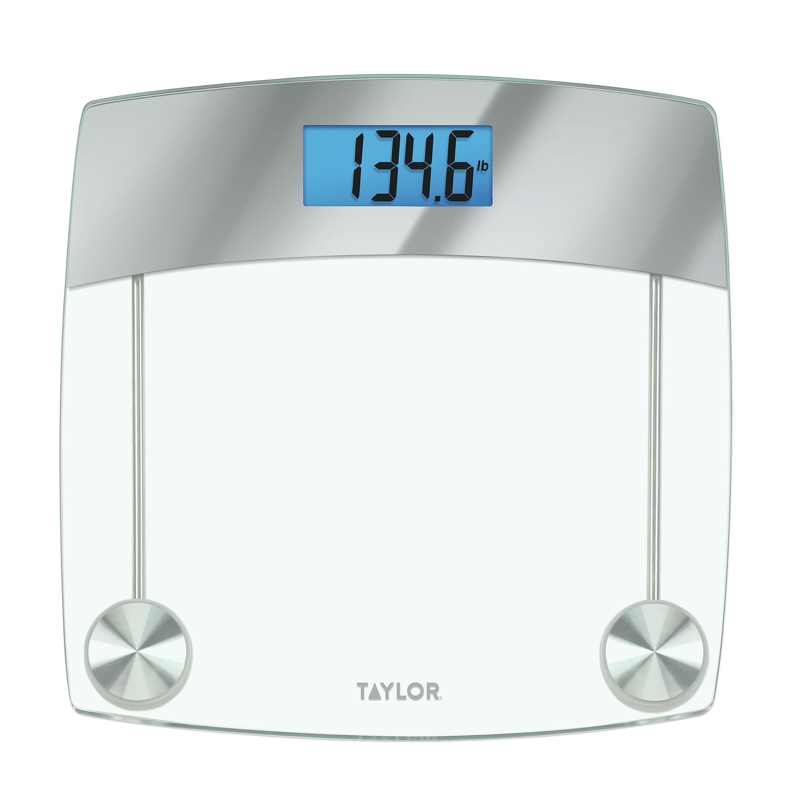 Taylor Extra Accurate Digital Scales, 440LB Capacity, Blue LCD, Stainless Steel Accents, 12.4" Platform