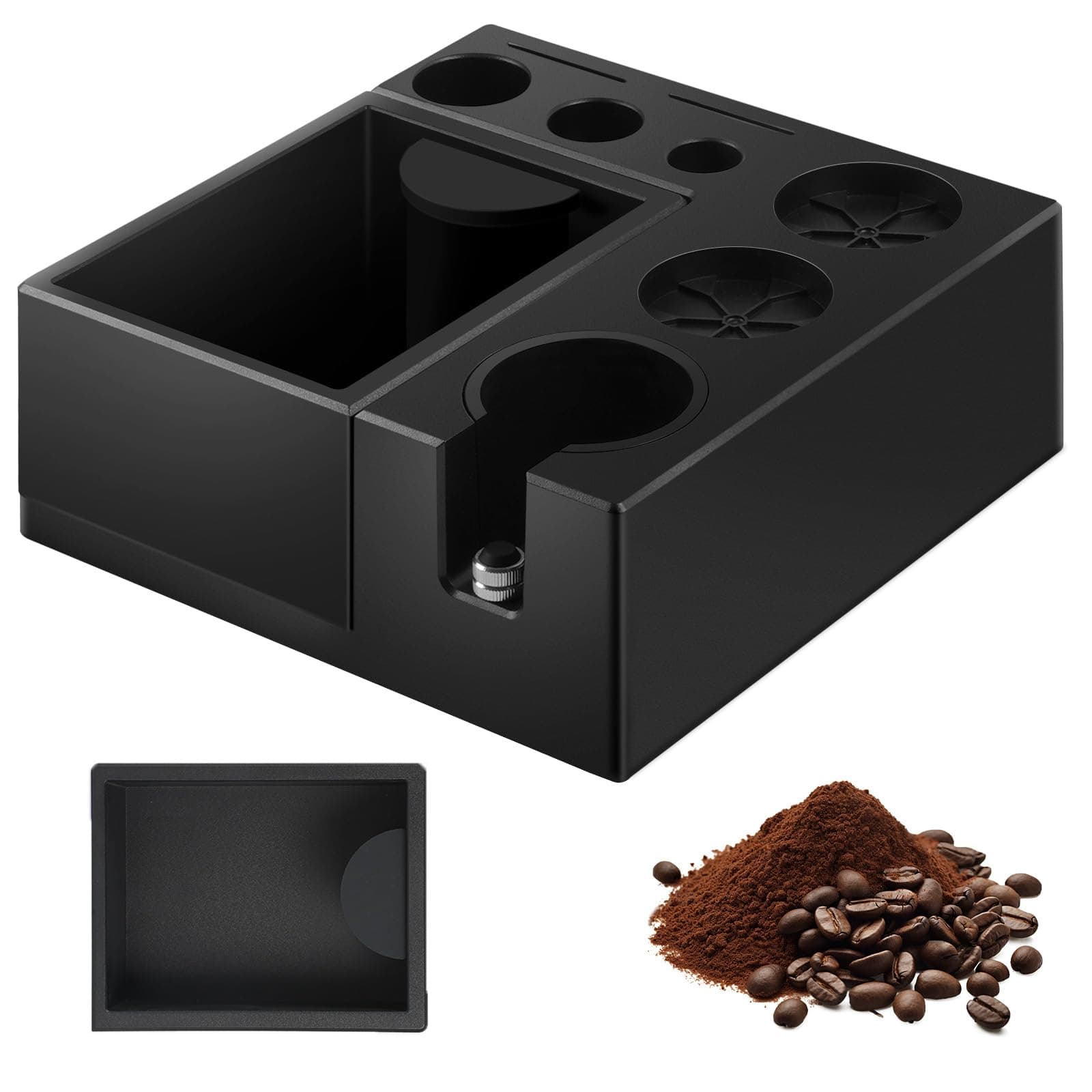 PUSEE 9-in-1 Espresso Knock Box & Tamp Station Accessories