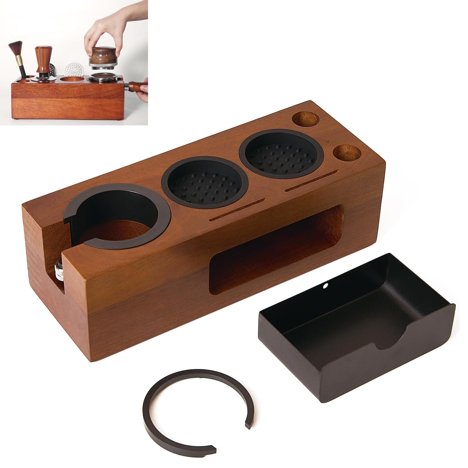 8-in-1 Espresso Coffee Tamping Station with Organizer & Tools