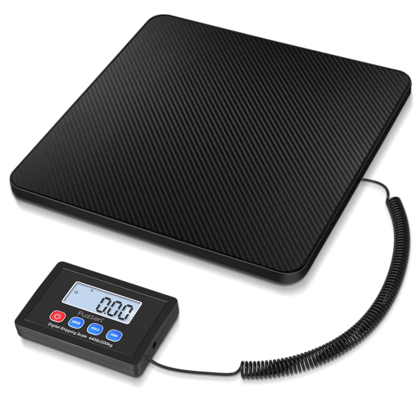 Fuzion Digital Shipping Scale - 440lbs, 10g Accuracy, Hold/Tare, LCD Display