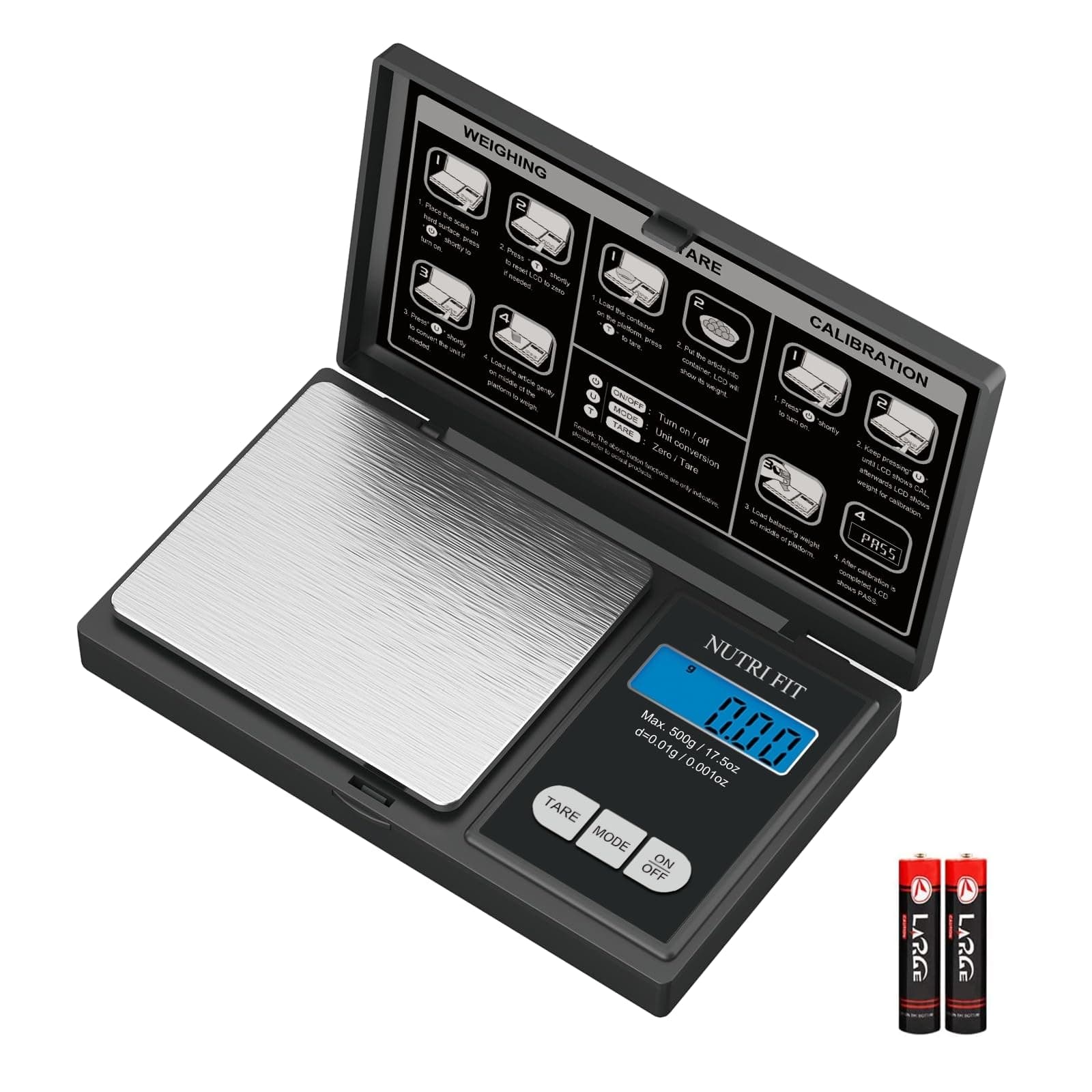 NUTRI FIT Digital Scale 0.01g Accuracy, 500g Jewelry & Kitchen Scale, Ounces & Grams, Portable