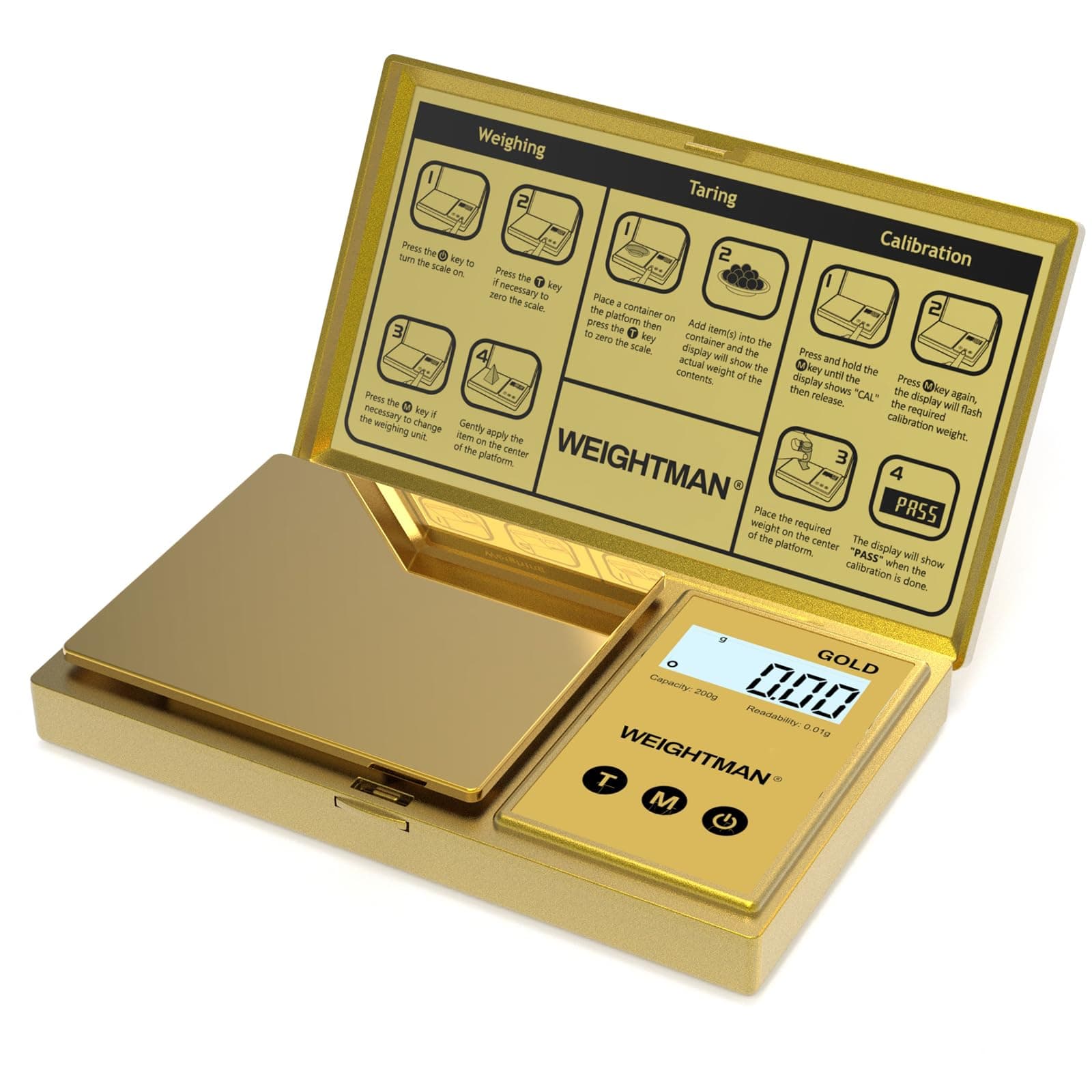 Weightman Gold Titanium 200g Digital Scale with Backlit Display