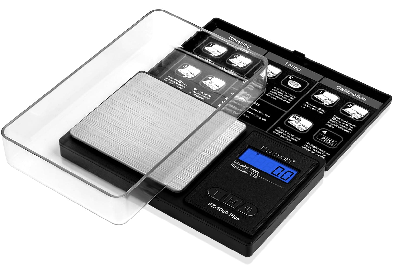 Fuzion Digital Pocket Scale .1g Accurate 1000g for Food Jewelry Herbs Spices Coins Grams & Ounces