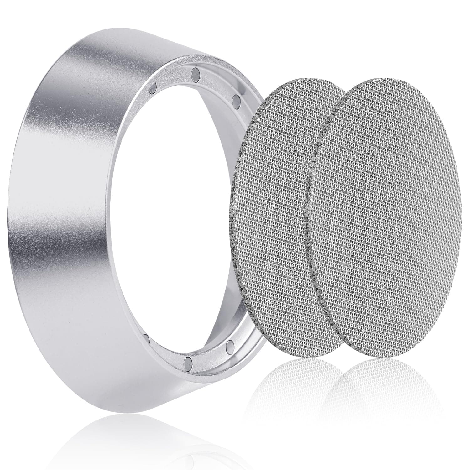 54mm Magnetic Espresso Dosing Funnel with Aluminum Mesh Filter for Kitchen and Coffee Shops